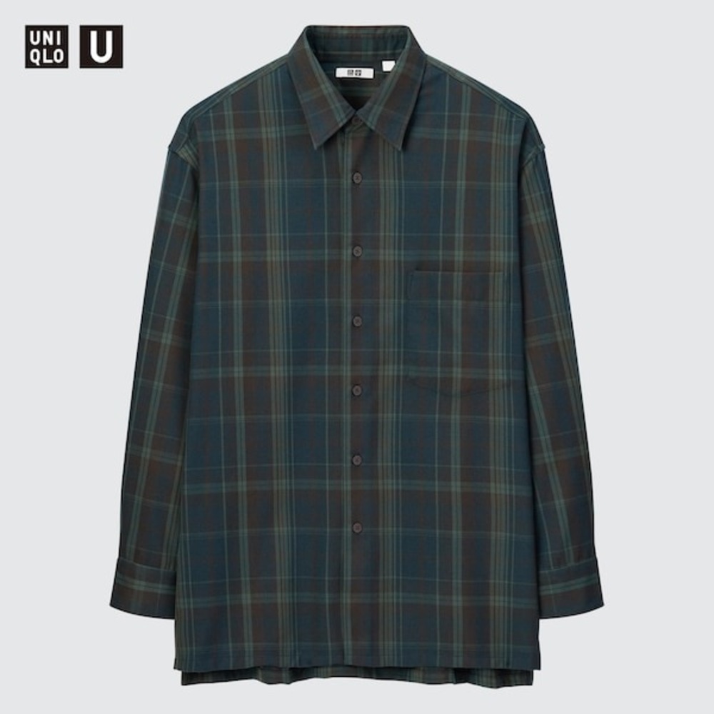 Uniqlo U Flannel Oversized Checked Long-Sleeve Shirt
